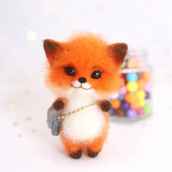 Rankų Darbo, Adata Veltiniai Baigė Vilnos Veltinius Tikroviška Gyvūnų Fox Ežys Apdailos Lėlės Žaislas 2021 Geriausia Dovana Jai - 