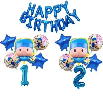 81pcs/POYOCO šalies prekių animacinių filmų berniukas animaciją decorationbaby dušas šaliai, vienkartiniai indai vaikas apdailos gimtadienis - 