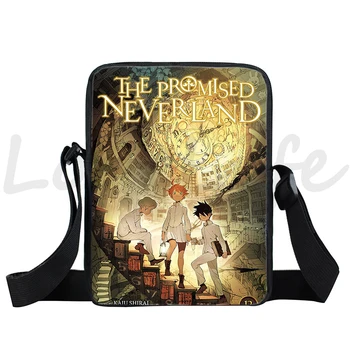 Pažadėjo Neverland Emma Norman Ray Anime Rankinės Pečių Krepšiai, Atsitiktinis Pirkinių Merginos Rankinėje Paaugliai Berniukai Crossbody Krepšys - 