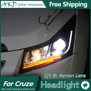 AKD Automobilių Optikos už Chevrolet Cruze Žibintai 2009-m. LED Žibintai DRL Žibintas Q5 Xenon Bi Objektyvas Didelis artimąsias automobilių Stovėjimo aikštelė - 