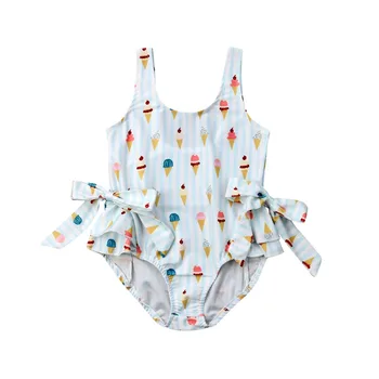 Pudcoco JAV Akcijų Bamblys Baby Vaikų Mergaičių maudymosi kostiumėlį Lankas Bikini Maudymosi Kostiumą, Rankovių Mielas Vaikus Mergina, Paplūdimio Rankšluosčiai Bodysuit - 