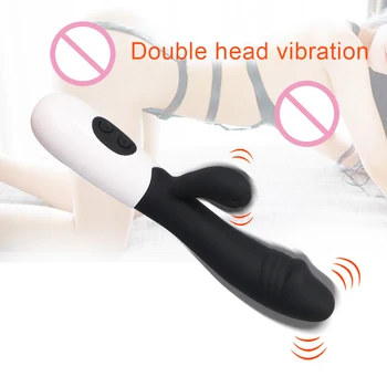 G Spot Vibratorius Moterims Dildo Triušis Dviguba Vibracija Silikoninis Vandeniui Moterų Makšties Klitorio Massager Sekso Žaislai Moterims - 