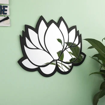 3D Lotus Dekoratyvinės Sienų Veidrodis Prabangus Gėlių Akrilo Veidrodžiai Namų Sienų Dekoras Miegamasis, Gyvenamasis Kambarys Dekoro Namų Puošybai - 