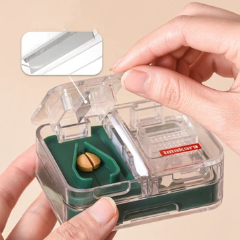 Nešiojamų Medicina Lauke Keturi-in-one Multi-Purpose Mini Medicina plastiko Langelis Pjovimo Medicina, Separatorius Tabletes Cutter Saugojimo Boxs - 