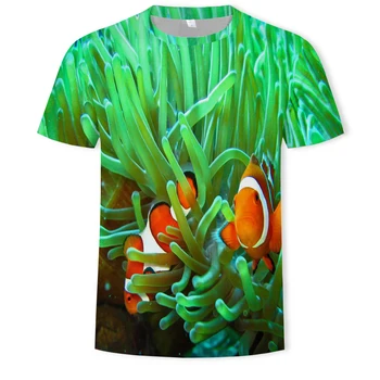 Vasaros Naują Stiliaus vyriški Marškinėliai Vandenyno Pasaulio Ryklys 3d Grafikos Skaitmeninis Spausdinimas T-shirt Vasaros Cool Mados Prarasti Viršų trumpomis Rankovėmis - 