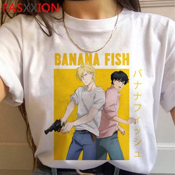 Bananų Žuvų marškinėlius vyrų plius dydis ulzzang tumblr harajuku kawaii pora vasaros top harajuku kawaii - 