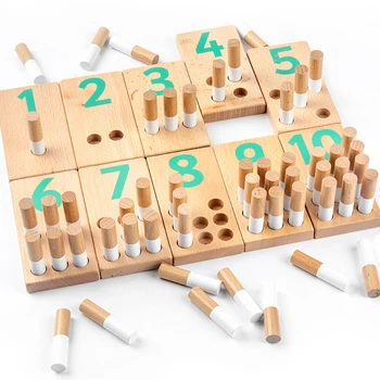 Peg Skaičius Lentos Kūdikių Skaičiavimo Matematikos Medienos Mokymo Žaislai Vaikams Mokytis Skaitmeninio Žaislai Montessori Ugdymo Mediniai Žaislai Vaikams - 