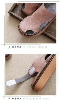 Careaymade-Vasaros sandalai moteriška Mori retro literatūros, meno,ranka prisiūta storas soled tuščiaviduriai batai,originalus patogus Romos batai - 