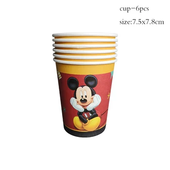 Disney Mickey Mouse temą šalies vienkartiniai indai vaikų šalis apdailos baby shower puodeliai ir padėklai šalies prekių rinkinys - 