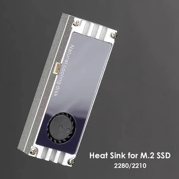 Skaitmeninis Temperatūros Ekranas M. 2 SSD Aušintuvo Heatsink su Turbo Aušinimo Ventiliatorius 2280 22110 NVMe NGFF M2 Kietojo Disko - 