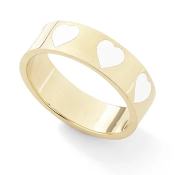 Mados Minimalistinio Širdies Piršto Žiedai Moterims Vestuvių Žada Aukso Spalvos, Estetinės Kietas Žiedas Mergaičių Paauglių Unikalia Spalvinga Žiedas - 