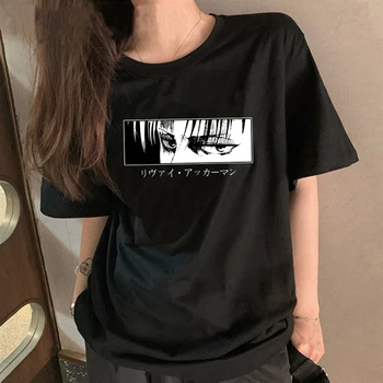 Išpuolis Titan Shingeki No Kyojin marškinėliai moterims kawaii estetinės grafinis tees moterų grunge drabužius, viršuje tees harajuku - 
