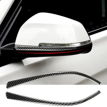 2vnt Automobilio galinio vaizdo Veidrodis Dekoro Juostelės BMW F30 F34 3 Serijos GT 3D Anglies Pluošto Juoda Apdaila Lipdukas Automobilių Optikos Reikmenys - 