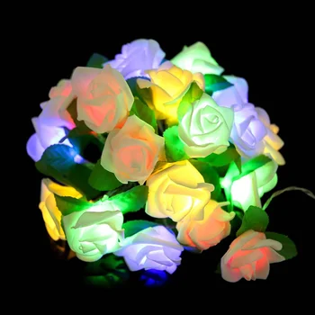 20 Led Rožių Gėlių String Baterija Pasakų Žibintai Vestuvių Namų Gimtadienio, Valentino Dienos Įvykis Šalies Girliandą Dekoro Luminaria - 