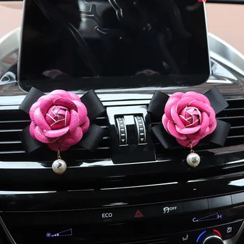 Kalnų Camellia ventiliacijos įrašą mados odos aromatas elegantiškas interjero dekoravimo reikmenys, automobilių oro gaiviklis kvepalai - 